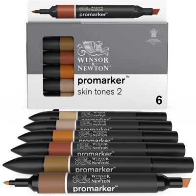Winsor & Newton Promarker Skin Tones 6 Colour Set - Markers Winsor & Newton Promarker Skin Tones 6 Colour Set - Markers