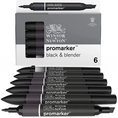 Winsor & Newton Promarker - 6 alkoholos marker Winsor & Newton Promarker - 6 alkoholos marker