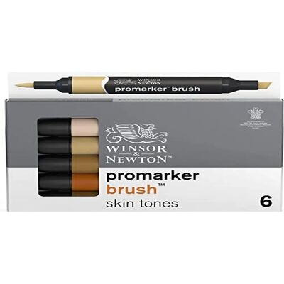 Marqueurs Pinceau Winsor & Newton - Tons de Peau - Set de 6 Marqueurs Pinceau Winsor & Newton - Tons de Peau - Set de 6