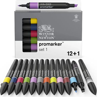 Winsor & Newton ProMarker Zwillingsspitzen-Stiftset 12 + 1 Winsor & Newton ProMarker Zwillingsspitzen-Stiftset 12 + 1