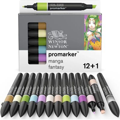 Winsor & Newton Promarker - Manga Fantasy Szett 12 + Blender Winsor & Newton Promarker - Manga Fantasy Szett 12 + Blender