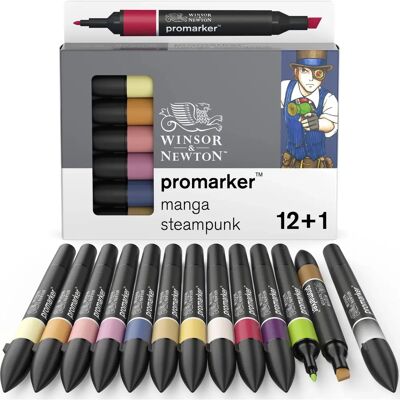 Winsor & Newton Promarker Manga Steampunk Szett 12 db - Markerek Winsor & Newton Promarker Manga Steampunk Szett 12 db - Markerek