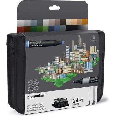 Winsor & Newton Promarker Architekturfarbtöne Geldbörse 24er Set Winsor & Newton Promarker Architekturfarbtöne Geldbörse 24er Set