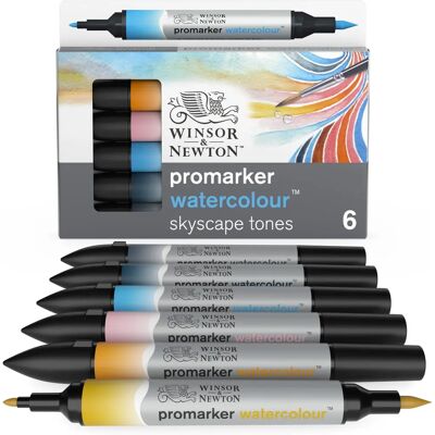 Winsor & Newton Promarker Acquerello Tinte Cieli 6 Set Winsor & Newton Promarker Acquerello Tinte Cieli 6 Set