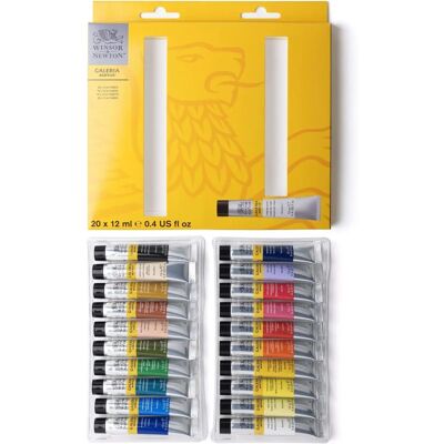 Winsor & Newton Galeria Acrylfarben-Set - 20 x 12ml Tuben Winsor & Newton Galeria Acrylfarben-Set - 20 x 12ml Tuben