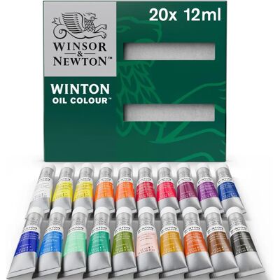 Winsor & Newton Winton Olieverf Set - 20x12ml Multi-kleuren tubes Winsor & Newton Winton Olieverf Set - 20x12ml Multi-kleuren tubes