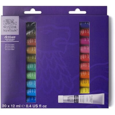 Winsor & Newton Artisan Water Mixable Oil Colour Set Of 20x12ml Paint Tubes Winsor & Newton Artisan Water Mixable Oil Colour Set Of 20x12ml Paint Tubes