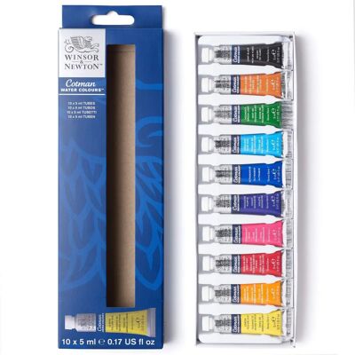 Ensemble de Aquarelles Cotman de Winsor & Newton - 10x5ml - Couleurs Vives et de Qualité Ensemble de Aquarelles Cotman de Winsor & Newton - 10x5ml - Couleurs Vives et de Qualité