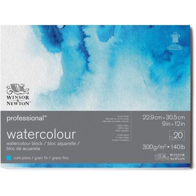 Bloc Aquarelle Professionnel Winsor & Newton - 9 x 12" Pressé à froid - Publicité Bloc Aquarelle Professionnel Winsor & Newton - 9 x 12" Pressé à froid - Publicité