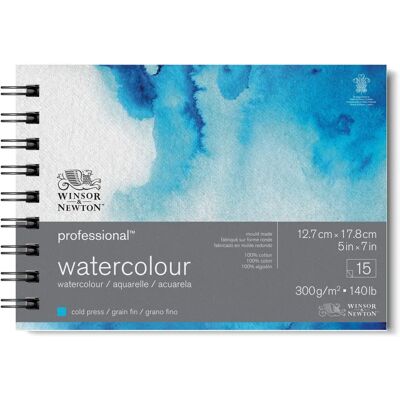 Winsor & Newton Professionelles Aquarellblock - Kalt gepresst - 300gsm - 5" x 7" - 15 Blatt Winsor & Newton Professionelles Aquarellblock - Kalt gepresst - 300gsm - 5" x 7" - 15 Blatt