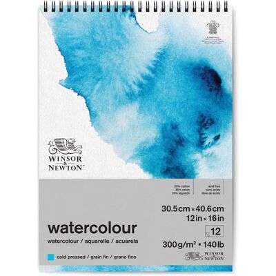 Bloc aquarelle Winsor & Newton - 12 x 16 - Pressé à froid, 300gsm Bloc aquarelle Winsor & Newton - 12 x 16 - Pressé à froid, 300gsm
