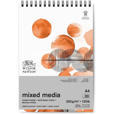 Bloc Médias Mixtes A4 Winsor & Newton - Aquarelle, Acrylique, Dessin - 30 Feuilles Bloc Médias Mixtes A4 Winsor & Newton - Aquarelle, Acrylique, Dessin - 30 Feuilles