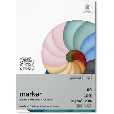 Winsor & Newton Bloc de 50 feuilles BLEEDPROOF - 75g Winsor & Newton Bloc de 50 feuilles BLEEDPROOF - 75g