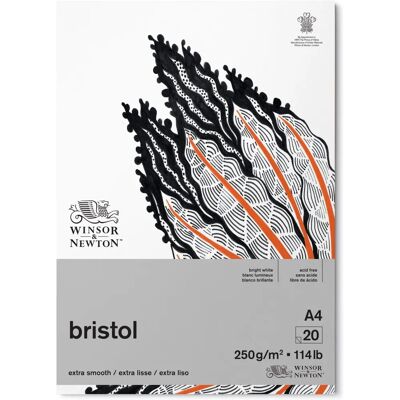 Winsor & Newton Bristol Board Extra Slät Vit Papperblock - Konstnärsmaterial Winsor & Newton Bristol Board Extra Slät Vit Papperblock - Konstnärsmaterial
