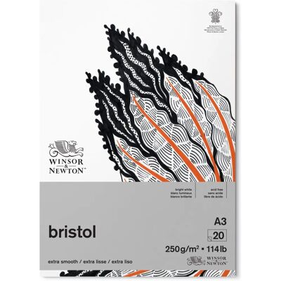 Winsor & Newton Bristol Board - 250gsm - 20 Ark - Ritplatta Winsor & Newton Bristol Board - 250gsm - 20 Ark - Ritplatta