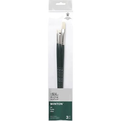 Winsor & Newton Winton Ölfarben Pinselset - Set mit 3 lange Griffen Winsor & Newton Winton Ölfarben Pinselset - Set mit 3 lange Griffen