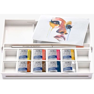 Winsor & Newton Cotman porträttakvarellset - 8 halvpannor och pensel Winsor & Newton Cotman porträttakvarellset - 8 halvpannor och pensel