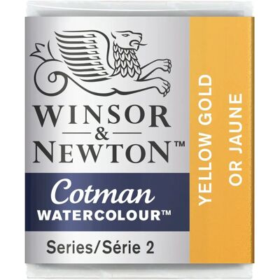 Winsor & Newton Cotman Aquarell Half Pan - Gelb Gold - Aquarellfarben Winsor & Newton Cotman Aquarell Half Pan - Gelb Gold - Aquarellfarben