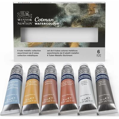 Winsor & Newton Cotman Wasserfarben Metallische Kollektion - Set aus 6 Röhrchen Winsor & Newton Cotman Wasserfarben Metallische Kollektion - Set aus 6 Röhrchen
