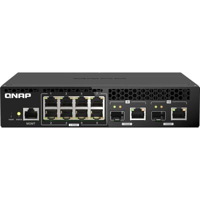 QNAP - QSW-M2108R-2C - PoE 2x10GbE SFP+/RJ45 + 8x2,5 GbE RJ45 - Switch - Publicité QNAP - QSW-M2108R-2C - PoE 2x10GbE SFP+/RJ45 + 8x2,5 GbE RJ45 - Switch - Publicité
