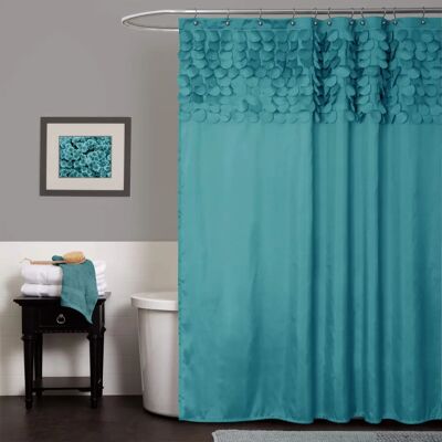 Rideau de douche structuré turquoise Lush Decor Lillian - Salle de bain Rideau de douche structuré turquoise Lush Decor Lillian - Salle de bain