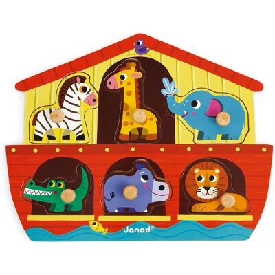 Janod J07062 Wooden Noah's Ark Puzzle - Educational Toy Janod J07062 Wooden Noah's Ark Puzzle - Educational Toy
