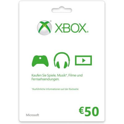 Carte Cadeau Xbox LIVE Microsoft 50€ Jeux - Carte Cadeau Carte Cadeau Xbox LIVE Microsoft 50€ Jeux - Carte Cadeau