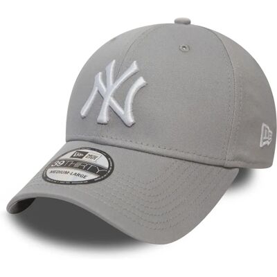 New Era 39THIRTY New York NY Yankees MLB Essential Fitted Baseball Cap Hat Grey - Baseball Cap New Era 39THIRTY New York NY Yankees MLB Essential Fitted Baseball Cap Hat Grey - Baseball Cap
