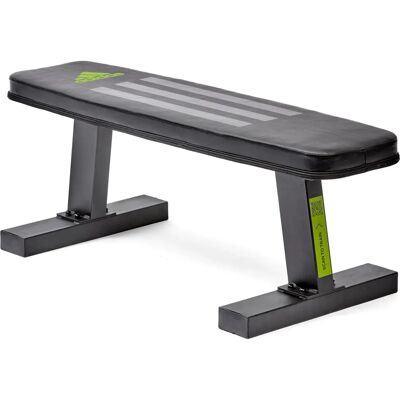 Banco Plano adidas - Estrutura de aço pesada, Capacidade máxima 205kg, Preto Banco Plano adidas - Estrutura de aço pesada, Capacidade máxima 205kg, Preto
