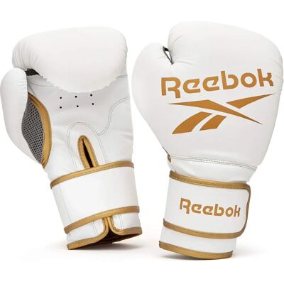Reebok Gold/White Boxing Gloves - 12oz, Unisex, Sparring, MMA Reebok Gold/White Boxing Gloves - 12oz, Unisex, Sparring, MMA