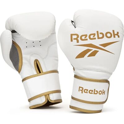 Reebok Gold/White 16oz Boxing Gloves - Sparring, MMA, Training Reebok Gold/White 16oz Boxing Gloves - Sparring, MMA, Training