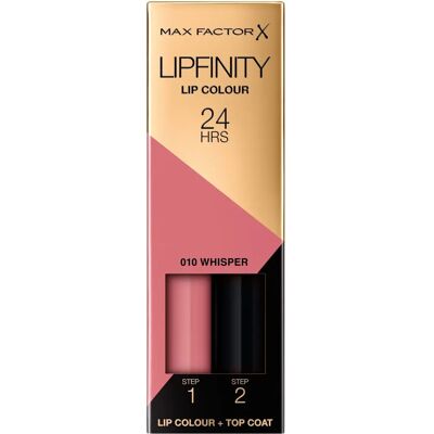 Max Factor Whisper Rouge à Lèvres - Finition Glamour en Deux Étapes - Publicité Max Factor Whisper Rouge à Lèvres - Finition Glamour en Deux Étapes - Publicité