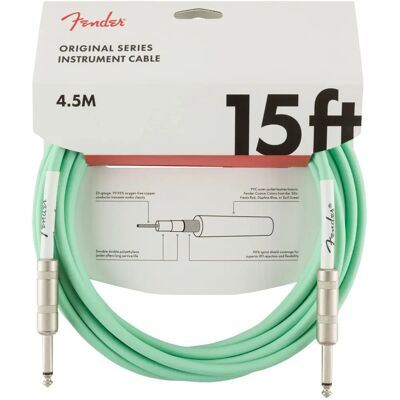 Câble guitare Fender Original Series - 4,5m, Vert, Droit - Câble de guitare Câble guitare Fender Original Series - 4,5m, Vert, Droit - Câble de guitare