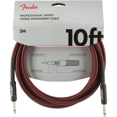 Fender Professional Series 10ft Instrumentenkabel - Rot Tweed Fender Professional Series 10ft Instrumentenkabel - Rot Tweed