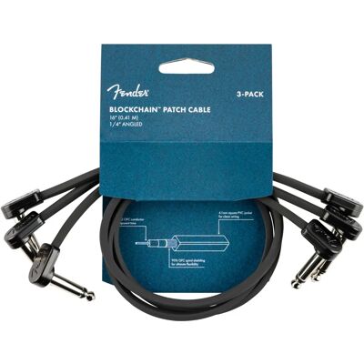 Fender Blockchain 16 hüvelykes patch kábel - 3 db Fender Blockchain 16 hüvelykes patch kábel - 3 db