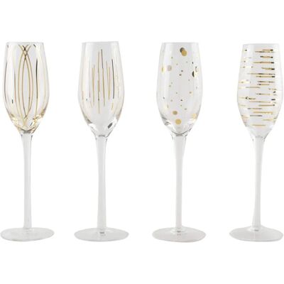 Mikasa Cheers Ensemble de 4 Verres à Champagne Or Métallique - Publicité Mikasa Cheers Ensemble de 4 Verres à Champagne Or Métallique - Publicité