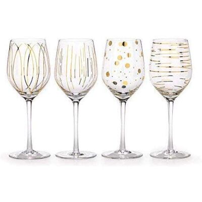 Mikasa Cheers Metallic Gold Set aus 4 Weingläser - 14oz Mikasa Cheers Metallic Gold Set aus 4 Weingläser - 14oz