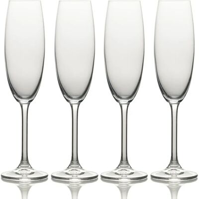 Mikasa Julie Set Of 4 Flute Glasses - Elegant European Crystal Mikasa Julie Set Of 4 Flute Glasses - Elegant European Crystal