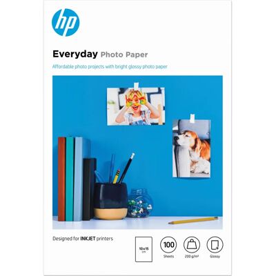 HP Everyday Fotopapier - Glänzend - 10x15cm - 200gsm - 100 Blatt - Für Deskjet 21XX, 2622 HP Everyday Fotopapier - Glänzend - 10x15cm - 200gsm - 100 Blatt - Für Deskjet 21XX, 2622