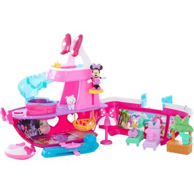 Yacht Minnie Mouse de Disney - 14 accessoires, changement de couleur, grande zone de jeu Yacht Minnie Mouse de Disney - 14 accessoires, changement de couleur, grande zone de jeu