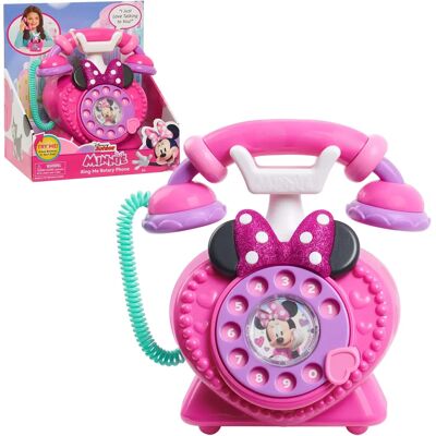 Faixa de telefone giratória Minnie Mouse Disney Brinquedo fofo com som e luz Faixa de telefone giratória Minnie Mouse Disney Brinquedo fofo com som e luz