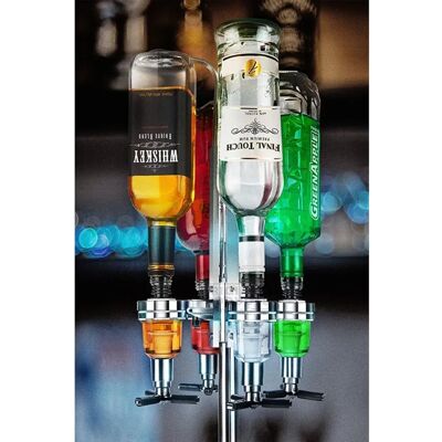 Final Touch LED Rotary 4 Bottle Bar Caddy - Bar Caddy Final Touch LED Rotary 4 Bottle Bar Caddy - Bar Caddy