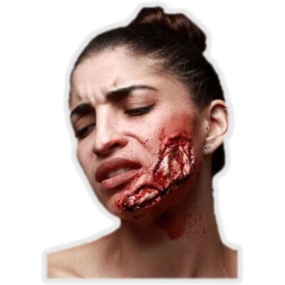JADEO Erwachsen Halloween Falsche Wunde - Realistischer 12x5cm Latex JADEO Erwachsen Halloween Falsche Wunde - Realistischer 12x5cm Latex