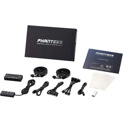 Phanteks Black Digital RGB LED Starter Kit - System Lighting Phanteks Black Digital RGB LED Starter Kit - System Lighting