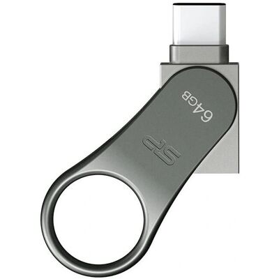 Silicon Power - C80 64GB Titanium - Dual USB - USB-Flashdrive Silicon Power - C80 64GB Titanium - Dual USB - USB-Flashdrive