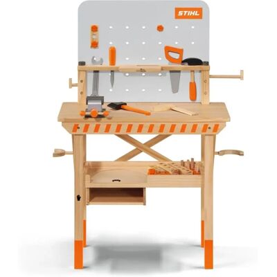 STIHL Kinderwerkbank van hout met gereedschap STIHL Kinderwerkbank van hout met gereedschap