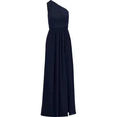 Robe en chiffon à une épaule navy d'Adrianna Papell - Robe de soirée - Publicité Robe en chiffon à une épaule navy d'Adrianna Papell - Robe de soirée - Publicité