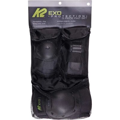 Set di Protezioni K2 EXO per Adulti - Nero - Protezioni per Ginocchia, Gomiti, Polsi - Attrezzatura di Sicurezza Set di Protezioni K2 EXO per Adulti - Nero - Protezioni per Ginocchia, Gomiti, Polsi - Attrezzatura di Sicurezza