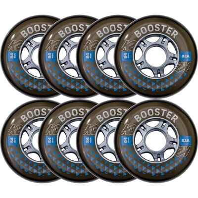 Ruote K2 Booster 84mm 82A per pattini in linea - nero - confezione da 8 Ruote K2 Booster 84mm 82A per pattini in linea - nero - confezione da 8