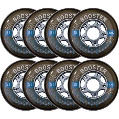 Ruote Inline K2 Booster 80mm 82A - Nero - Confezione da 8 Ruote Inline K2 Booster 80mm 82A - Nero - Confezione da 8